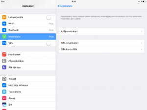 iPad APN-asetukset
