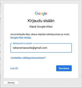 Gmailin lisääminen Macille